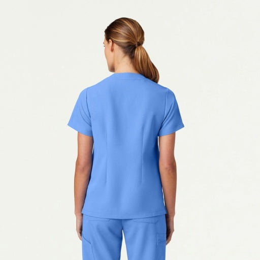 ULTRAlast W10002 Women's Helia Notched V-Neck Scrub Top Ceil Blue