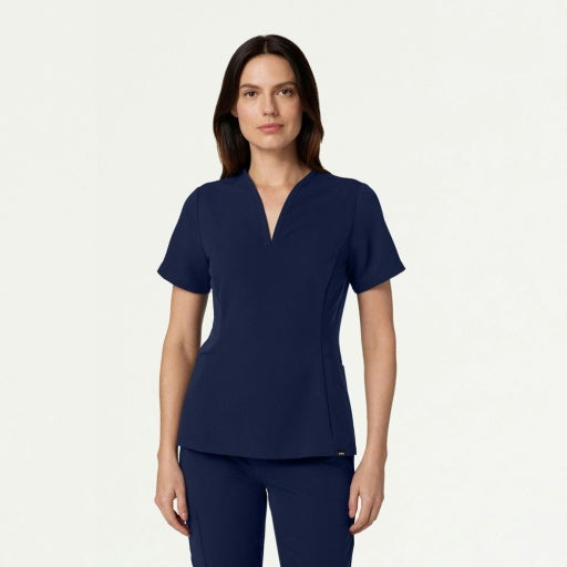 ULTRAlast W10003 Women's Calix Fit & Flare Scrub Top Midnight Navy