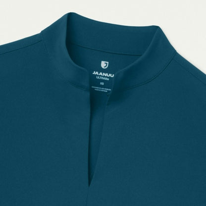 ULTRAlite W10039 Women's Aria Fit & Flare Scrub Top Caribbean Blue