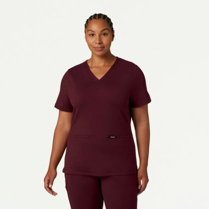 ULTRAsoft W30003 Women's Cesi Slim Scrub Top Burgundy