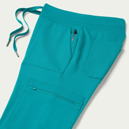 ULTRAsoft W40002 Women's Kait 10-Pocket Skinny Scrub Joggers Teal