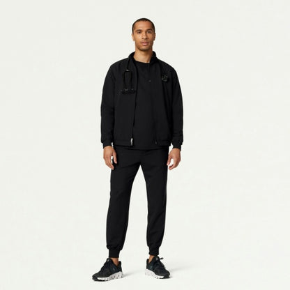 ULTRAlast M60001 Men's Wolfe 6-Pocket Scrub Jacket Black