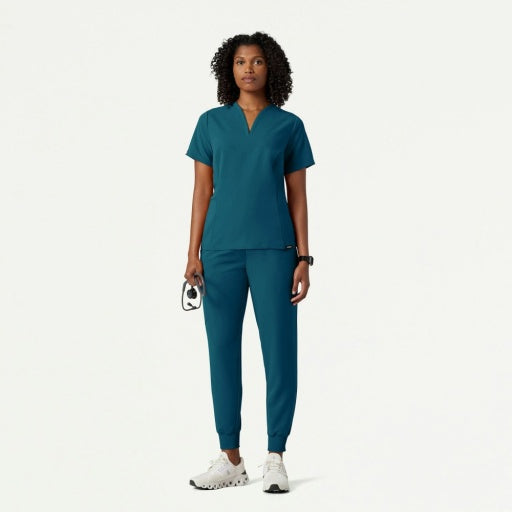 ULTRAlast W20003 Women's Silex Slim Knit-Waist Scrub Joggers Caribbean Blue