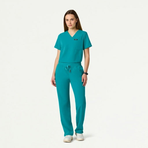 ULTRAlast W20001 Women's Xenos Knit-Waist Scrub Pants Teal