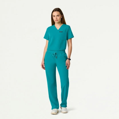 ULTRAlast W20001 Women's Xenos Knit-Waist Scrub Pants Teal