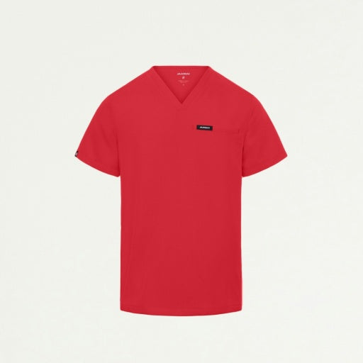 ULTRAlast M10002 Men's Platt 3-Pocket Scrub Top Brilliant Red
