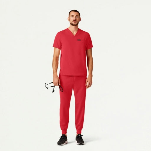 ULTRAlast M10002 Men's Platt 3-Pocket Scrub Top Brilliant Red