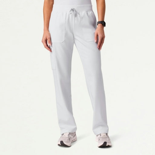 ULTRAlast W120001 Women's Xenos Cargo Knit Waist Scrub Pants White
