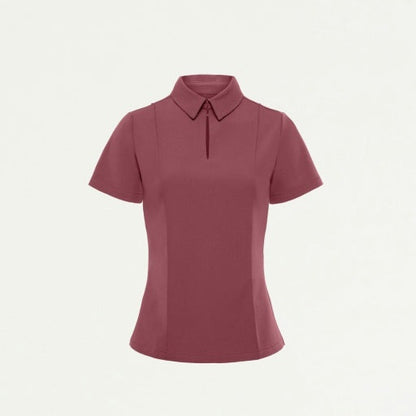 ULTRAlast W10035 Women's Carys Slim Modern Polo Scrub Top Rosewood