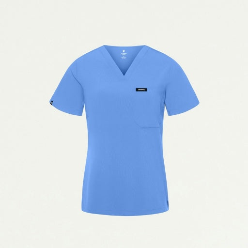 ULTRAlite W10040 Women's Rhena Slim 1-Pocket Scrub Top Ceil Blue