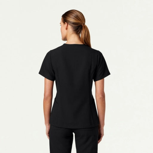 ULTRAlast W10003 Women's Calix Fit & Flare Scrub Top Black