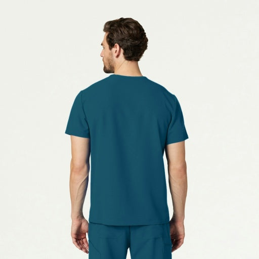 ULTRAlast M10002 Men's Platt 3-Pocket Scrub Top Caribbean Blue