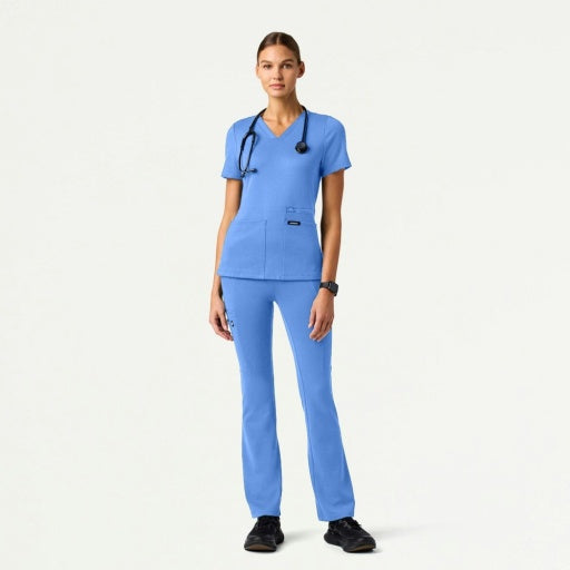 ULTRAsoft W40005 Women's Perri Yoga Scrub Pants Ceil Blue