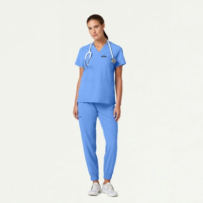 ULTRAlast W10002 Women's Helia Notched V-Neck Scrub Top Ceil Blue