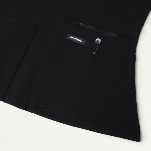 ULTRAsoft W30014 Women's Kass Slim 4-Pocket Scrub Top Black