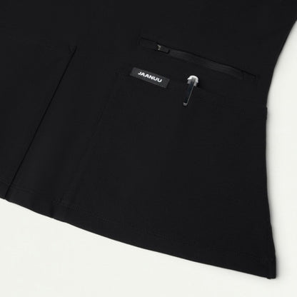 ULTRAsoft W30014 Women's Kass Slim 4-Pocket Scrub Top Black