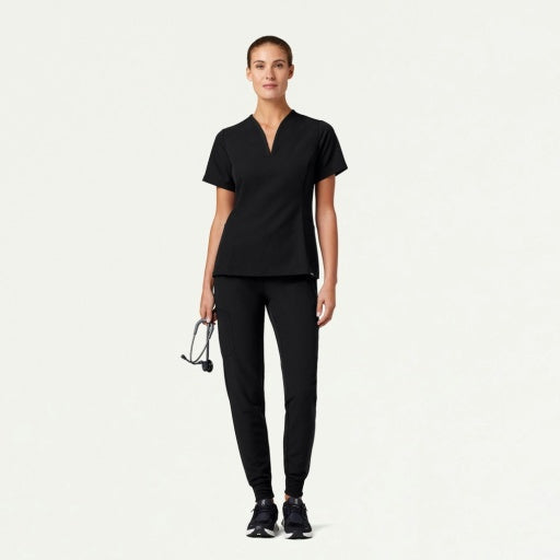 ULTRAlast W10003 Women's Calix Fit & Flare Scrub Top Black