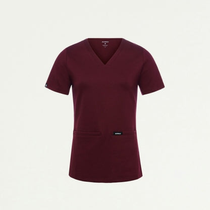 ULTRAsoft W30003 Women's Cesi Slim Scrub Top Burgundy