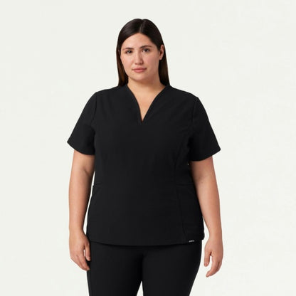 ULTRAlast W10003 Women's Calix Fit & Flare Scrub Top Black
