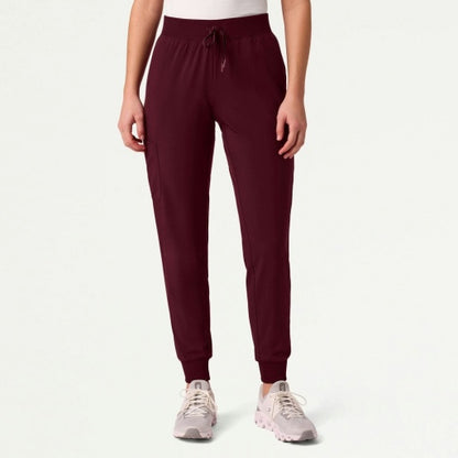ULTRAlite W20037 Women's Silex 6-Pocket Slim Scrub Joggers Burgundy