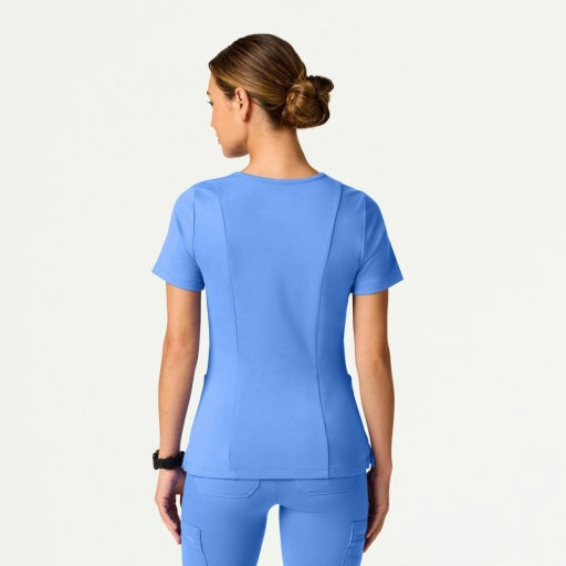 ULTRAsoft W30014 Women's Kass Slim 4-Pocket Scrub Top Ceil Blue