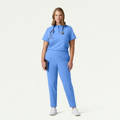 ULTRAlast W10006 Women's Savi Stand-Collar Scrub Top Ceil Blue