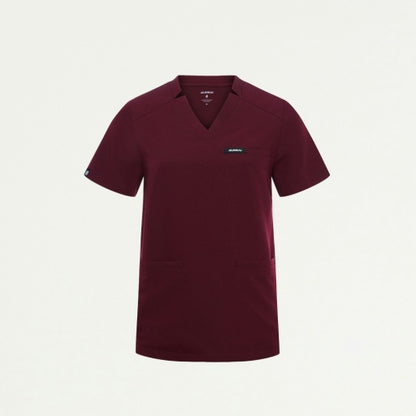 ULTRAlast W10002 Women's Helia Notched V-Neck Scrub Top Burgundy