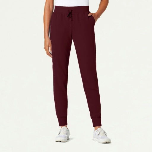 ULTRAlast W20003 Women's Silex Slim Knit-Waist Scrub Joggers Burgundy