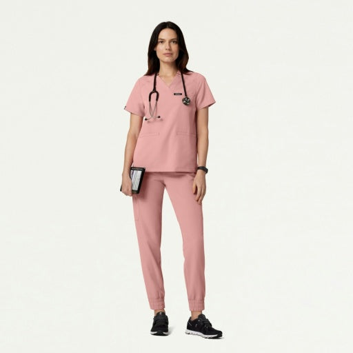 ULTRAlast W10002 Women's Helia Notched V-Neck Scrub Top Mauve