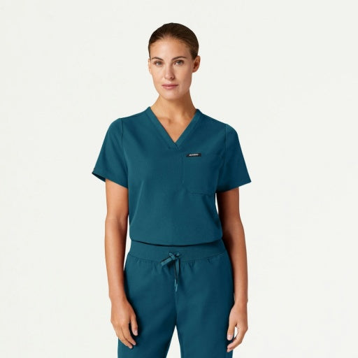 ULTRAlast W10001 Women's Rhena 1-Pocket Scrub Top Caribbean Blue
