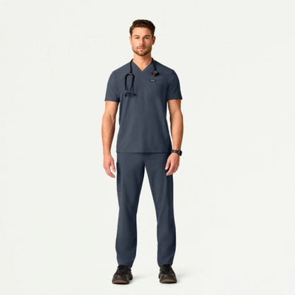 ULTRAlite M10013 Men's Bron 3-Pocket Scrub Top Carbon Gray