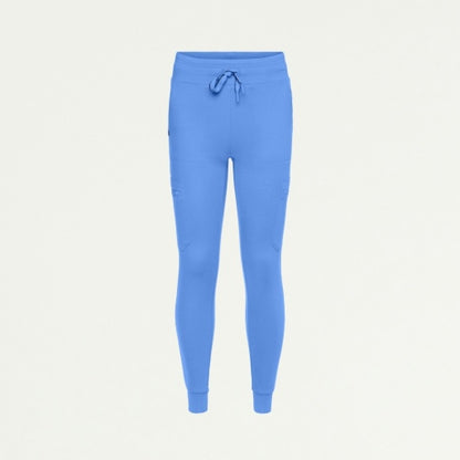 ULTRAsoft W40002 Women's Kait 10-Pocket Skinny Scrub Joggers Ceil Blue