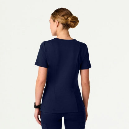 ULTRAsoft W30014 Women's Kass Slim 4-Pocket Scrub Top Midnight Navy