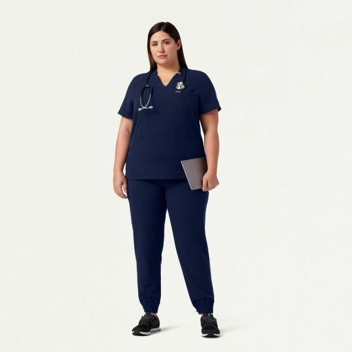 ULTRAlast W10002 Women's Helia Notched V-Neck Scrub Top Midnight Navy