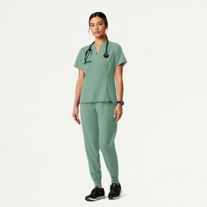 ULTRAlast W20003 Women's Silex Slim Knit-Waist Scrub Joggers Sage