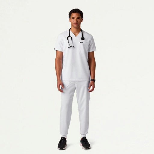ULTRAlast M10001 Men's Holmes 1-Pocket Scrub Top White