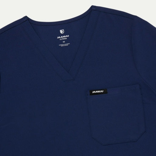 ULTRAlite W10040 Women's Rhena Slim 1-Pocket Scrub Top Midnight Navy