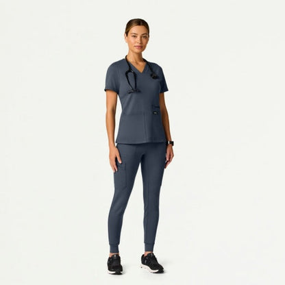 ULTRAsoft W40002 Women's Kait 10-Pocket Skinny Scrub Joggers Carbon Gray