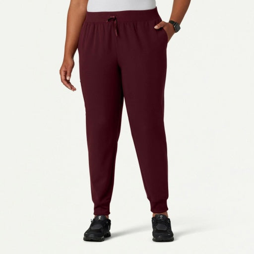 ULTRAlast W20003 Women's Silex Slim Knit-Waist Scrub Joggers Burgundy