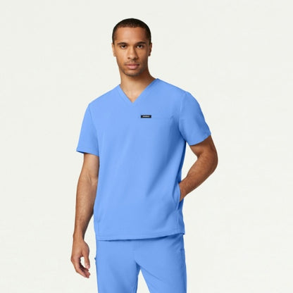ULTRAlast M10002 Men's Platt 3-Pocket Scrub Top Ceil Blue