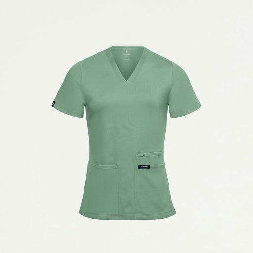 ULTRAsoft W30014 Women's Kass Slim 4-Pocket Scrub Top Sage