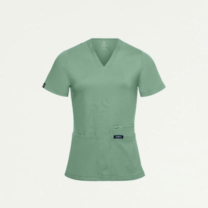ULTRAsoft W30014 Women's Kass Slim 4-Pocket Scrub Top Sage