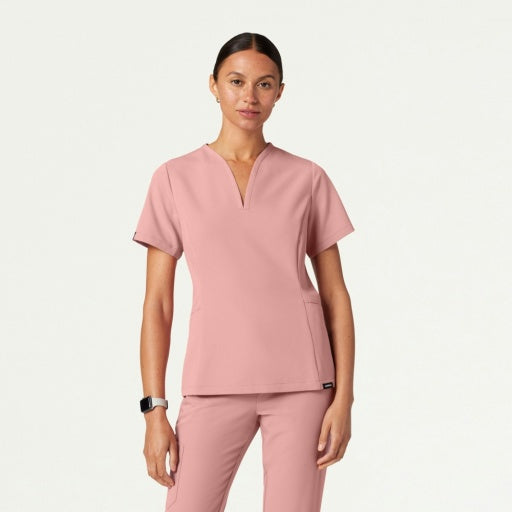 ULTRAlast W10003 Women's Calix Fit & Flare Scrub Top Mauve