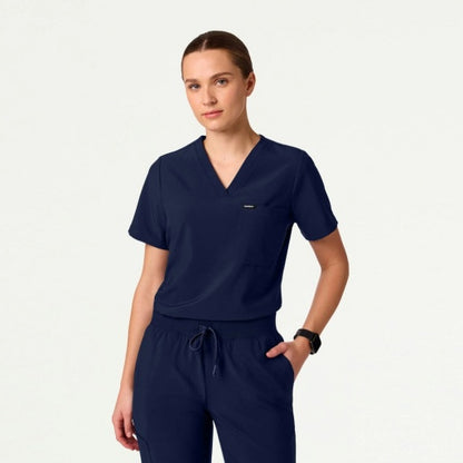 ULTRAlite W10040 Women's Rhena Slim 1-Pocket Scrub Top Midnight Navy