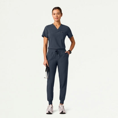 ULTRAlite W10040 Women's Rhena Slim 1-Pocket Scrub Top Carbon Gray
