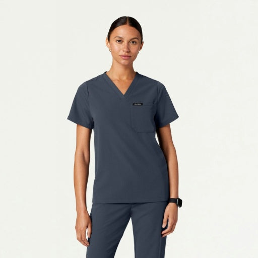 ULTRAlast W10001 Women's Rhena 1-Pocket Scrub Top Carbon Gray