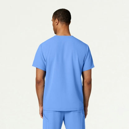 ULTRAlast M10002 Men's Platt 3-Pocket Scrub Top Ceil Blue