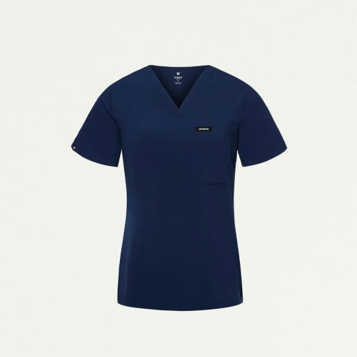 ULTRAlite W10040 Women's Rhena Slim 1-Pocket Scrub Top Midnight Navy