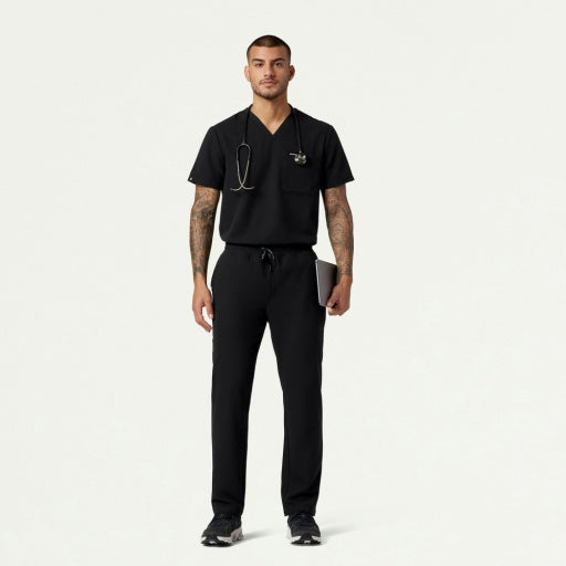 ULTRAlast M20001 Men's Rhodes Straight-Leg Scrub Pants Black