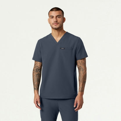 ULTRAlast M10002 Men's Platt 3-Pocket Scrub Top Carbon Gray